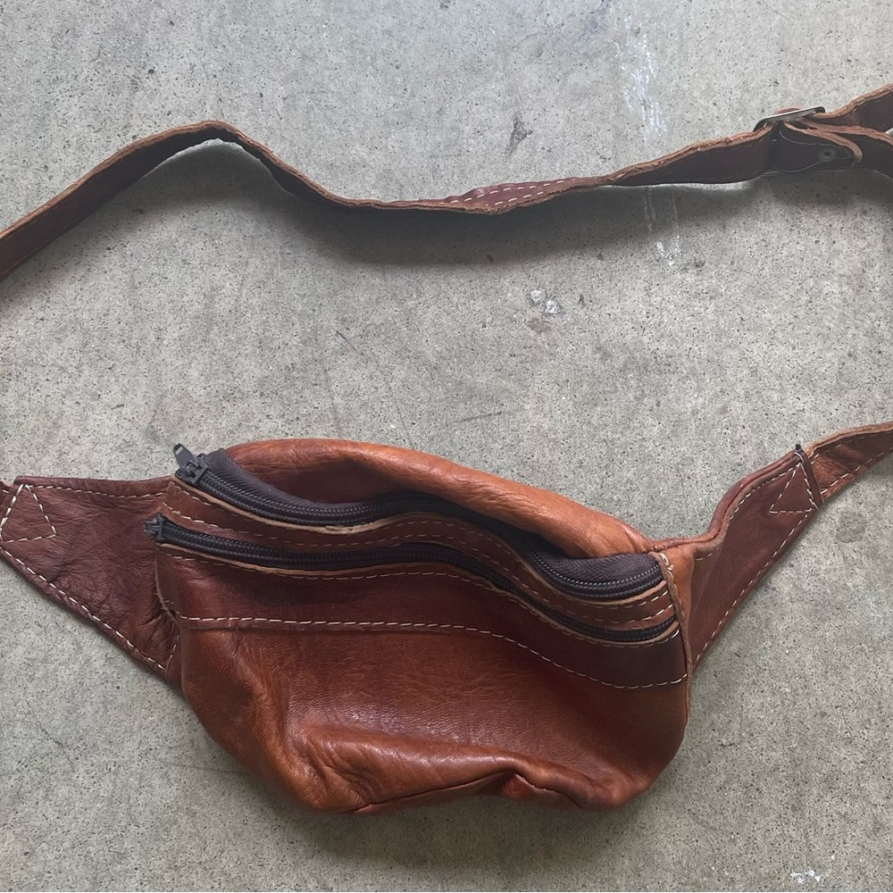 Brown Leather Fanny Pack Bag